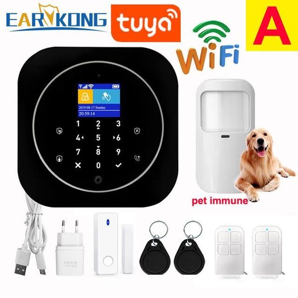 

system kits wifi gsm alarm system rfid burglar security lcd touch keyboard 433mhz wireless sensor alarm 11 language tuyasmart smart life