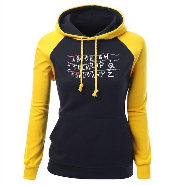 

women's hoodies spring fashion streetwear harajuku brand kawaii hoody print stranger things kpop sweatshirt raglan hoodie, Black