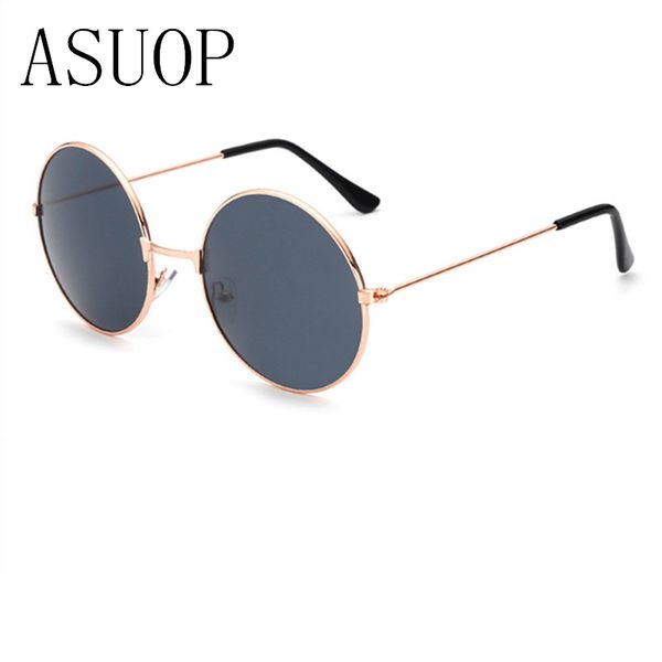 

asuop new round fashion glasses cat eye sunglasses men's women color sunglasses retro classic brand uv400, White;black