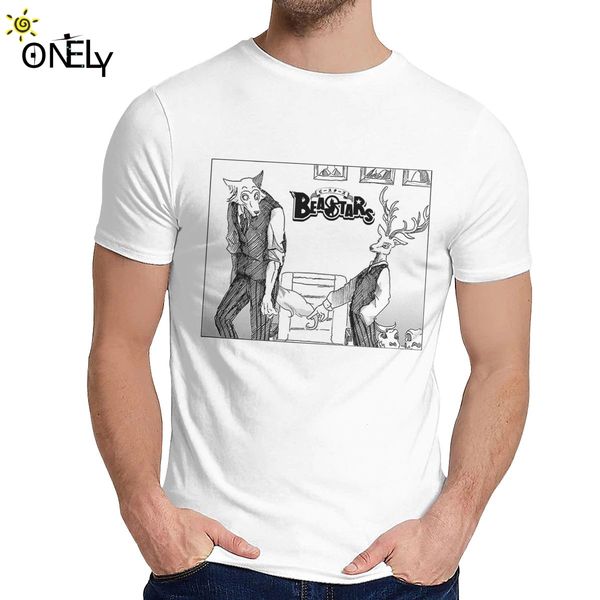 

for men t-shirt beastars animal wolf anime nice cotton picture custom crewneck hip hop short sleeve