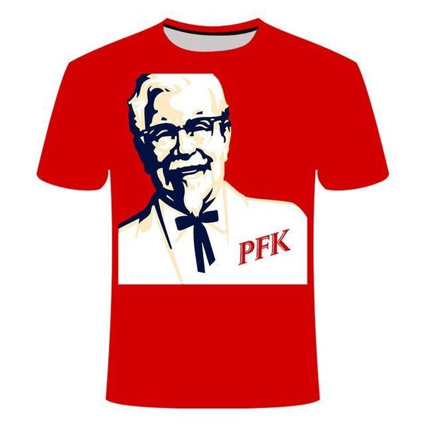 

zomer 3d bedrukte t-shirts frieten bedrukte stijlvolle korte mouwen ontwerp art afschilderen 3d print shirts horror plus size men clothing