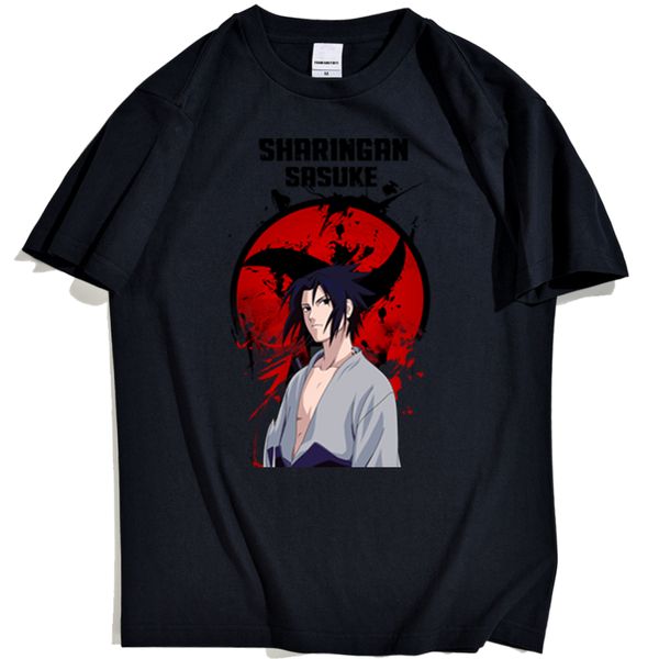 

наруто япония аниме streetwear мужские футболки прохладный uchiha sasuke tee одежда мужской марка vintage комфортное man tshirt