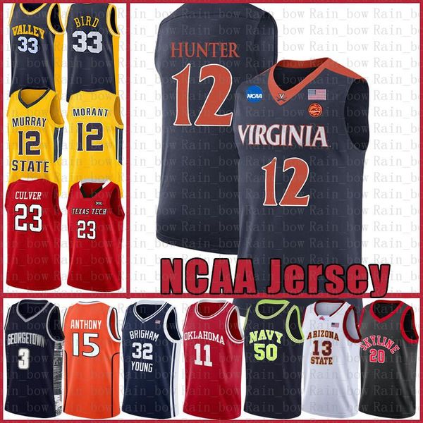 

12 hunter basketball jersey lebron 23 james kyrie dwyane 3 wade 11 irving ncaa stephen 30 curry vince 15 carter university anfernee hardaway, Black