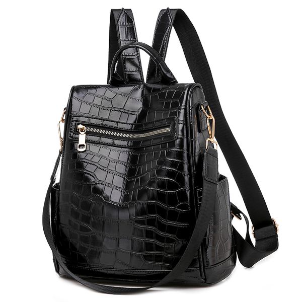 

mini backpack women casual pu leather shoulder bag for teenage girls multi-function small female ladies school backpack mochila