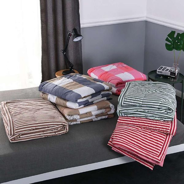 

comforters & sets niobomo grid/stripe print summer quilt blanket comforter bed cover quilting home textiles suitable for children free