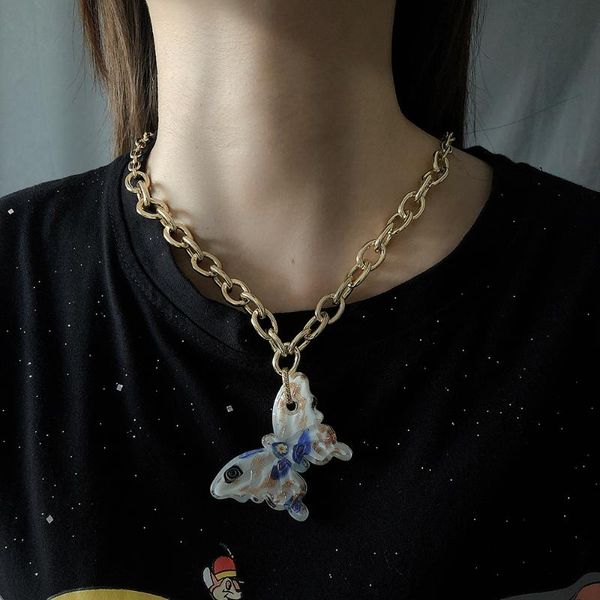 

lalynnly красочные ожерелье для бабочки choker handmade crystal ожерелья модный новый 2020 ювелирные изделия aniaml для женщин girl parts n7, Silver