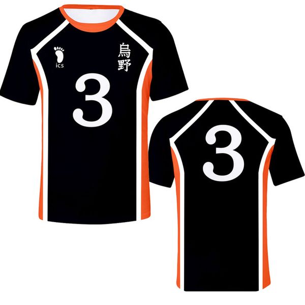 

men haikyuu anime volleyball junior jersey summer sports 3d print shirts horror harajuku kawaii men clothing