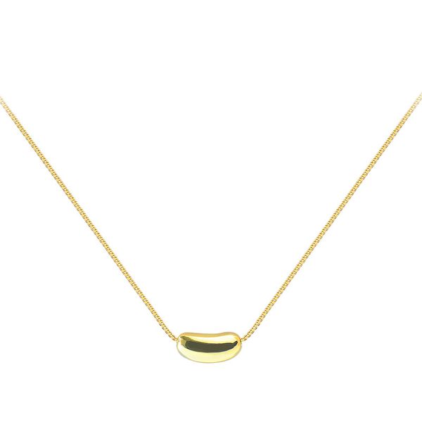 

2020 new titanium steel necklace acacia bean pendant clavicle chain net red simple temperament choker cold wind wild necklace, Silver