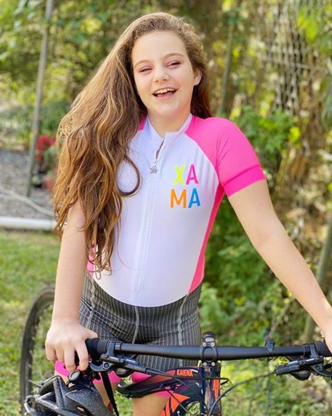 

xama 2020 summer cycling women's short sleeve jersey bike wear bicycle set roadbike mtb clothing go pro bicicleta ropa maillot, Black;blue