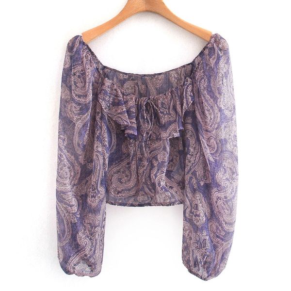 

novalya vintage square collar thin blouses women fashion printed bow shirts women elegant long sleeve female ladies hj, White