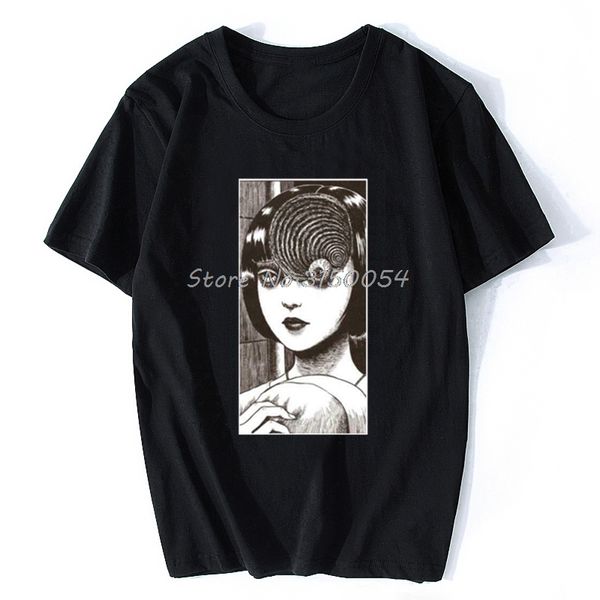 

uzumaki junji ito japanese horror manga anime t-shirt men o-neck cotton tshirt funny hip hop tee shirt harajuku