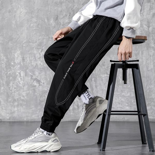 

autumn men's loose foot-binding sports teenagers trendy casual casual pants all-match men's pants substitute goods ftzci, Blue