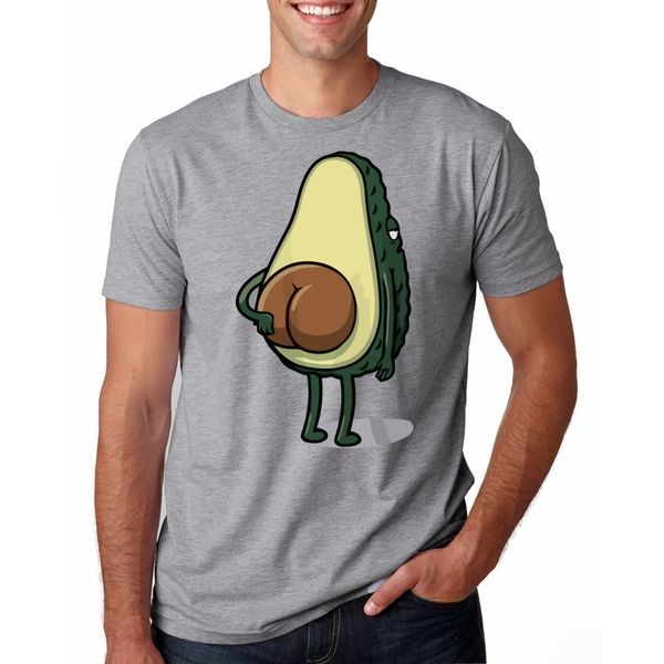

harajuku hip hop style men white t-shirt creative funny avocado design print casual white cotton comfortable o-neck tshirt men