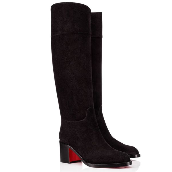 

most prefers women's boots eloise botta lady black long boots red bottom high heels long leg boot knee boots evening party dress black