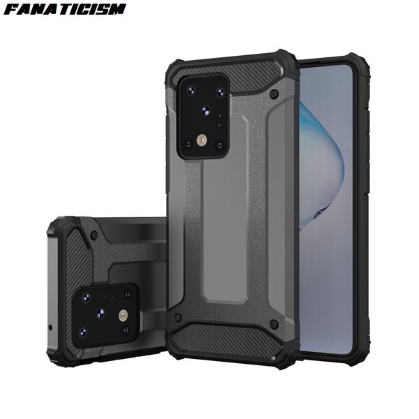 

anti-fall armor pc+tpu hybrid hard case for samsung galaxy s20 ultra s20 plus s20 case shockproof rubber armor back cover