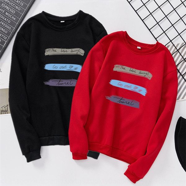 

round neck sweater plus velvet men's and women's 's wear couple wearcoat couple dressclothing fashion hoodie early spring bf, Black
