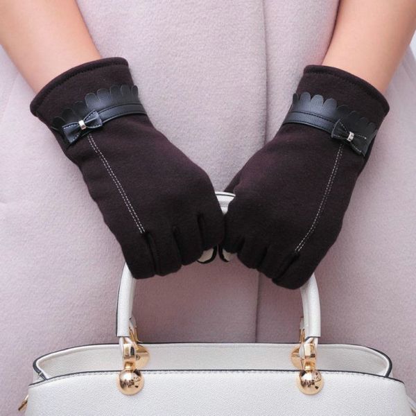 

fashion women bowknot winter warm gloves mittens winter gloves tactical guantes warm soft handschoenen c30107, Blue;gray