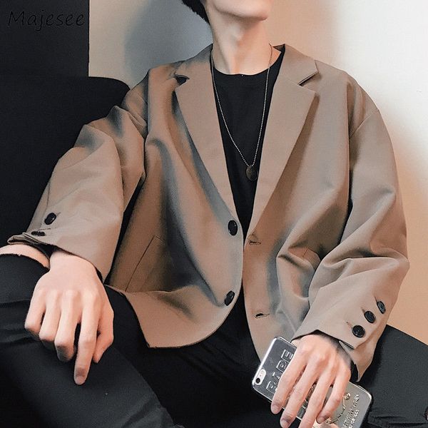 

men's suits & blazers men retro single breasted oversize 2xl loose leisure all-match stylish outwear male chic streetwear korean style, White;black