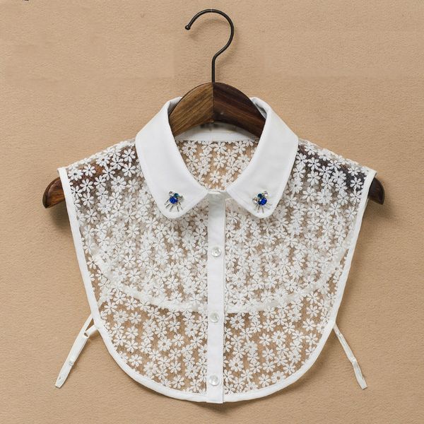 

2020 new lace embroidery false collar wild decorative fake winter sweet sweater collar, Blue;purple