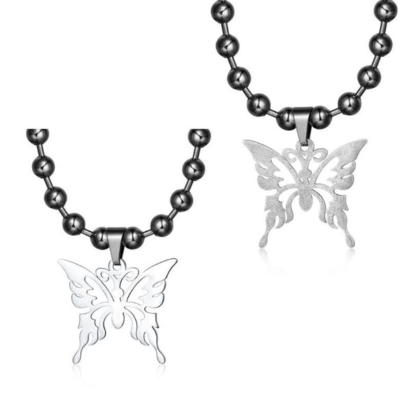 

punk sweet butterfly stainless steel pendant necklace fashion jewelry xxfd, Silver