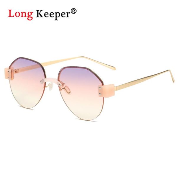 

vintage ovesize sunglasses 2020 women retro rimless big sun glasses purple yellow eyewear feminino, White;black
