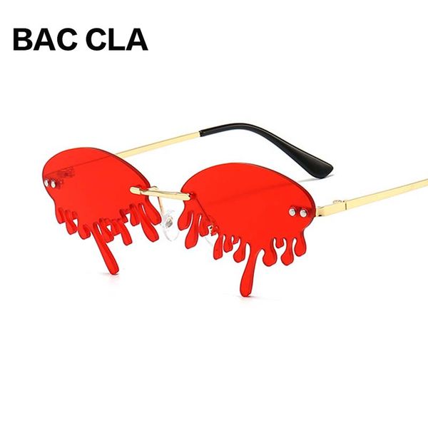 

sunglasses fashion water drop women rimless wave punk sun glasses luxury trending streetwear gafas shades, White;black