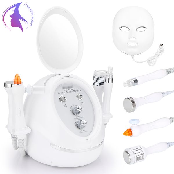 Alta qualità 5 IN1 Hydra Ultrasuoni Micro Dermoabrasione Cura della pelle Cicatrici da acne Rimozione LED Photon Mask Beauty Spa Uso domestico