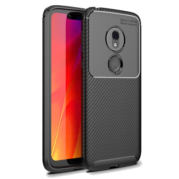 Capa de fibra de carbono à prova de choque Soft TPU Gel caso para Moto G7 Plus E6 Plus E6 Play E5 play G6 Z3 Z4 Play Moto one Power p30 note G7 Power