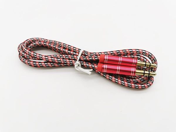 

1m/3ft od 3.8 3.5mm fabric braided nylon male to male aux audio cable via dhl 100