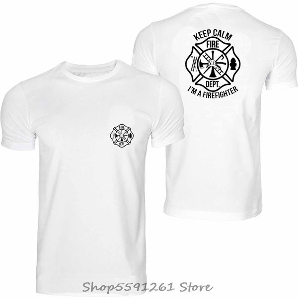 

новый пожарный rescue футболка мужчины police забавная вскользь с коротким рукавом o шеи футболка я пожарный тройники tops