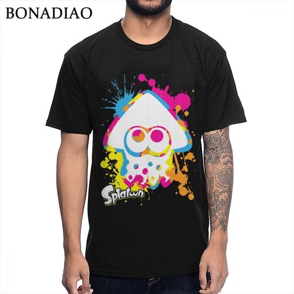 

man's new splatoon 2 squid t-shirt round neck cotton awesome homme tee shirt