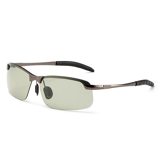 

sunglasses 2021 fashion semi-rimless classic driving pochromic men polarized material lenses 3043 uv400 protection eyewear, White;black