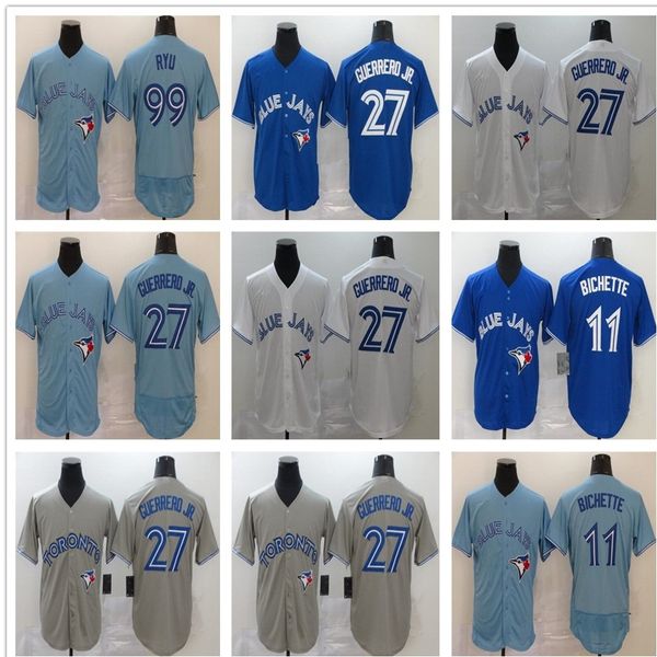 

2020 blue men women kids jays 99 hyun-jin ryu 27 vladimir guerrero jr. 11 bo bichette golden edition new baseball jersey fast, Blue;black