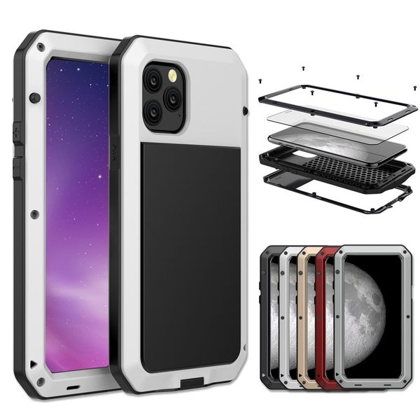 

military grade anodized aluminum heavy duty full body dual layer rugged tpu and metal protective case for iphone 11