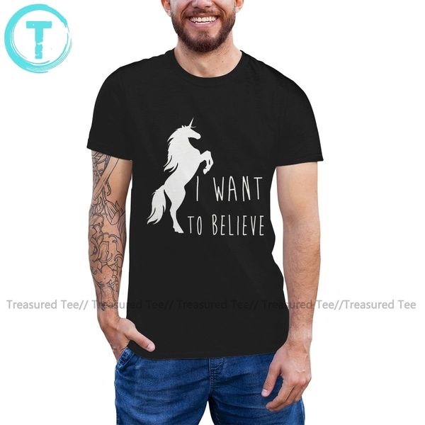 

i want to believe t shirt i want to believe unicorn t-shirt short sleeves print tee shirt basic mens tshirt
