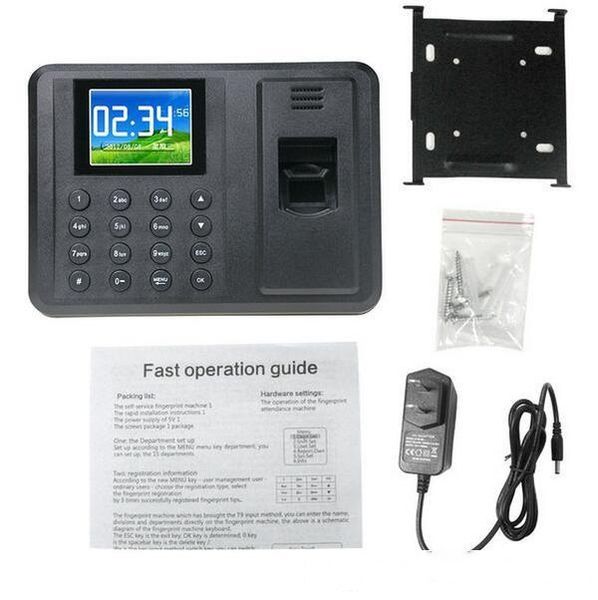 

new 2.8-inch biometric fingerprint time clock office attendance recorder timing employee machine reader