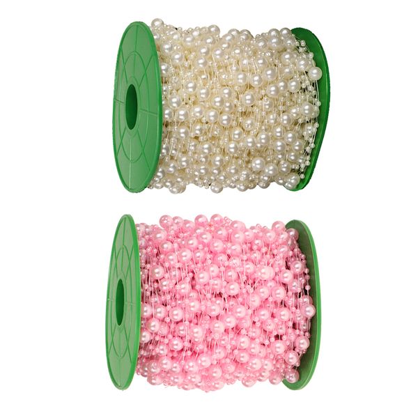 

2 рулона diy craft жемчуг бисер струнный garland свадебное украшение окна