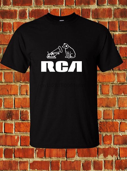 

rca record company old school logo t-shirt dog gramophone black s-3xl