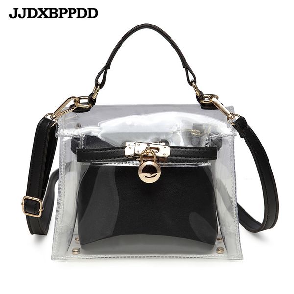 

clear transparent pvc shoulder bags women candy color women jelly bags purse solid color handbags sac a main femme crossbody bag