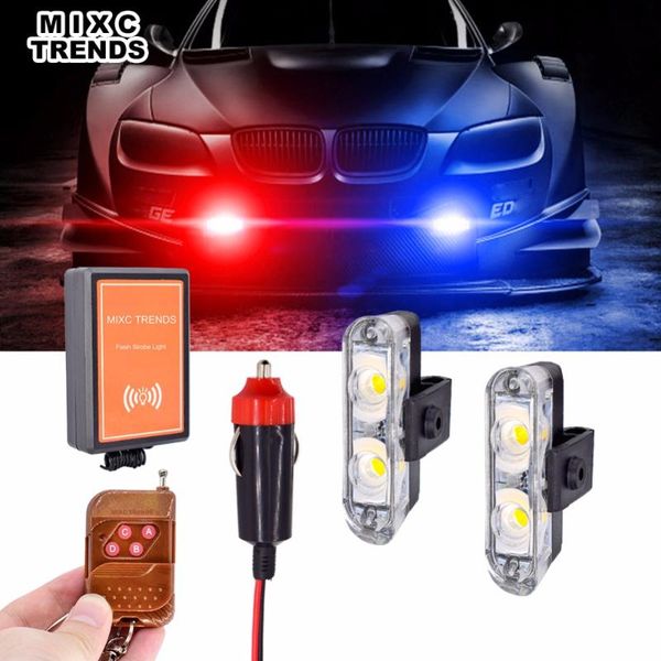 

12v auto led strobe car lights wireless remote control 2pcs stroboscope flashing led lights mini flasher emergency warning light