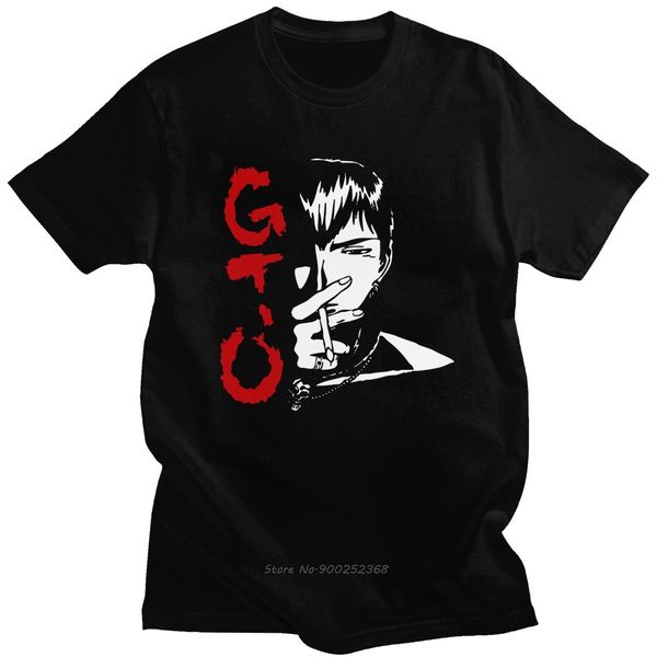 

funny anime great teacher onizuka t shirt men short sleeve gto manga tshirt o-neck cotton tee japan eikichi t-shirt harajuku