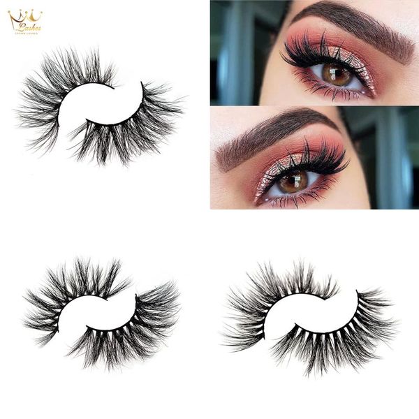 

false eyelashes crown lashes 25mm 3d mink custom packing box logo