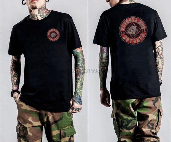 

mongrel mob logo printed graphic men casual short sleeves cotton t shirts black size s-4xl