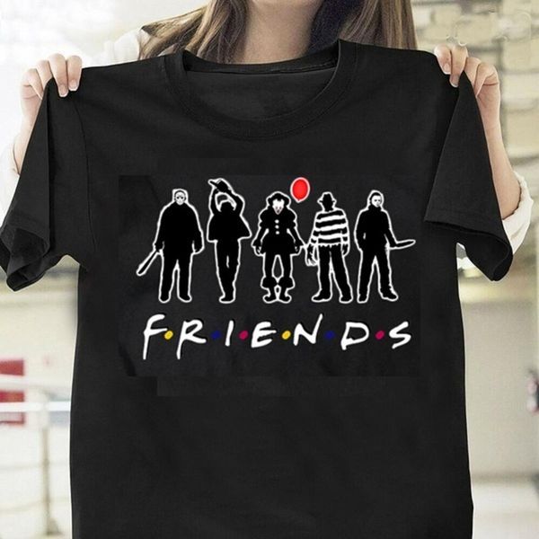 

horror friends pennywise michael myers jason voorhees halloween gift t-shirt cotton printed t-shirt
