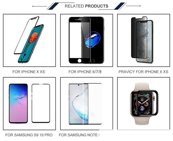 

factory sample wholesale 9h 0.33mm full glue cover mobile cell phone film 3d curved tempered glass screen protector ing