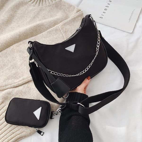 

2pcs women nylon crossbody bag causal luxury handbags women bag designer with mini pocket female shoulder messenger