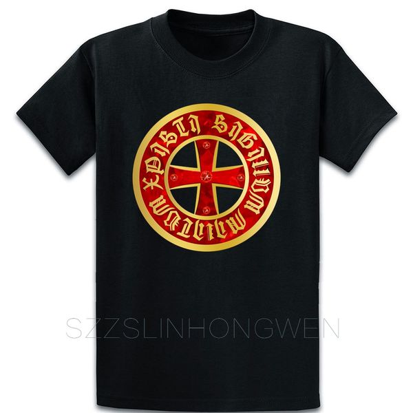 

cross knight templar crusader shield gothik gold t shirt summer family printed over size s-5xl casual natural short sleeve shirt