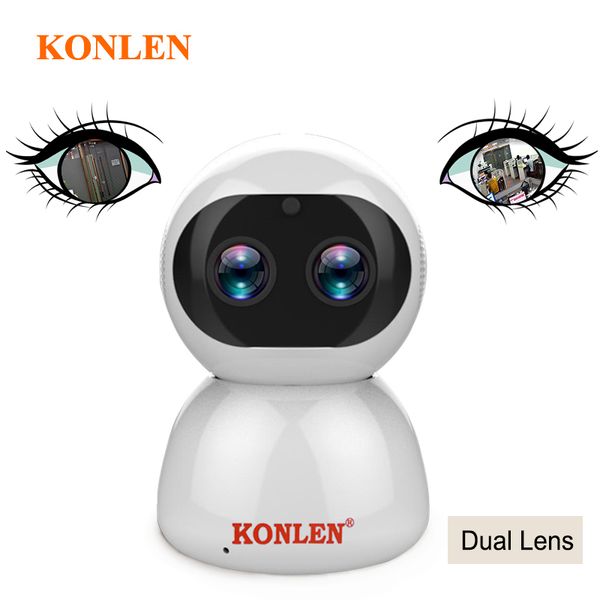 

konlen ptz ip camera wifi dual lens 2mp auto tracking zoom 1080p hd indoor home pet cctv security cloud ir smart ipcam wireless