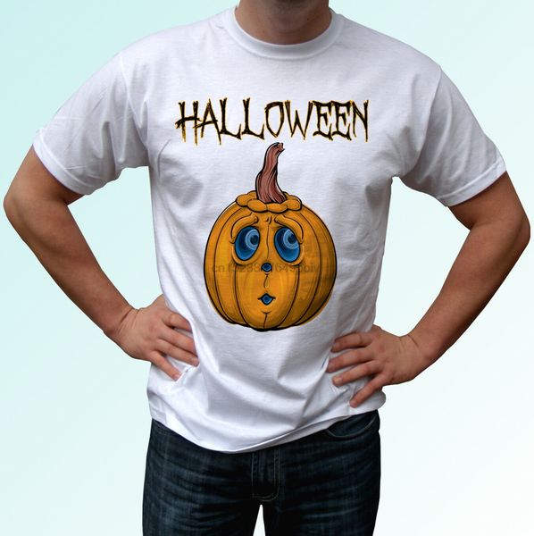 

halloween pumpkin white t shirt horror tee design 4 - mens s kids baby