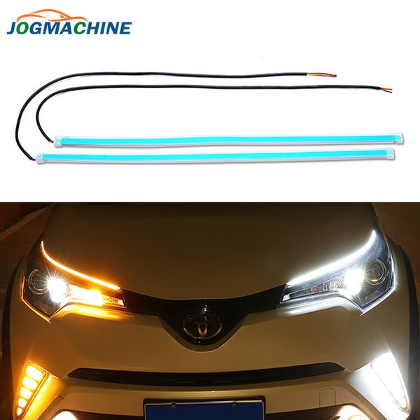 

2pcs slim flexible drl led knight rider strip light for headlight sequential flowing amber turn signal lights
